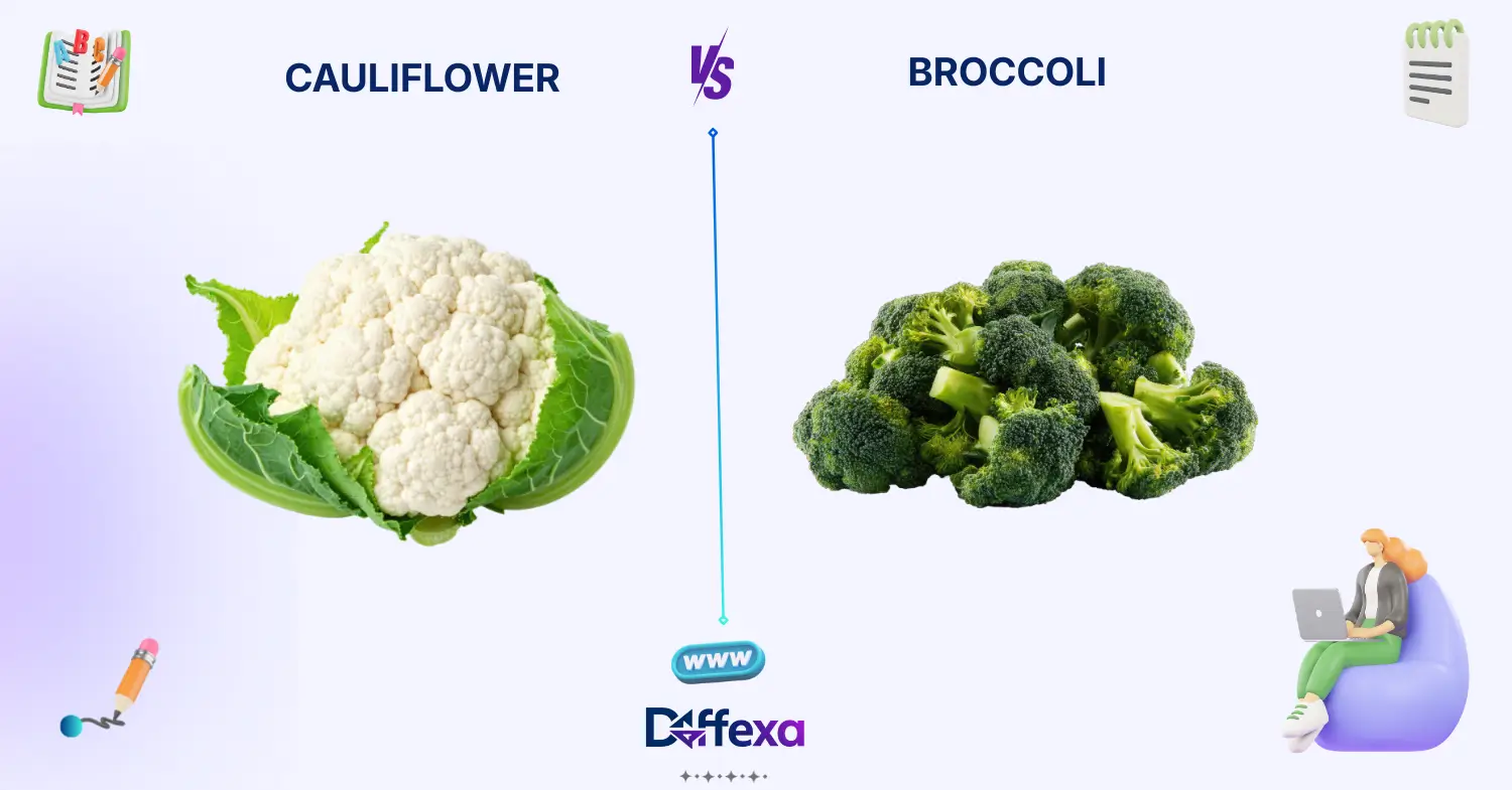 difference between cauliflower and broccoli