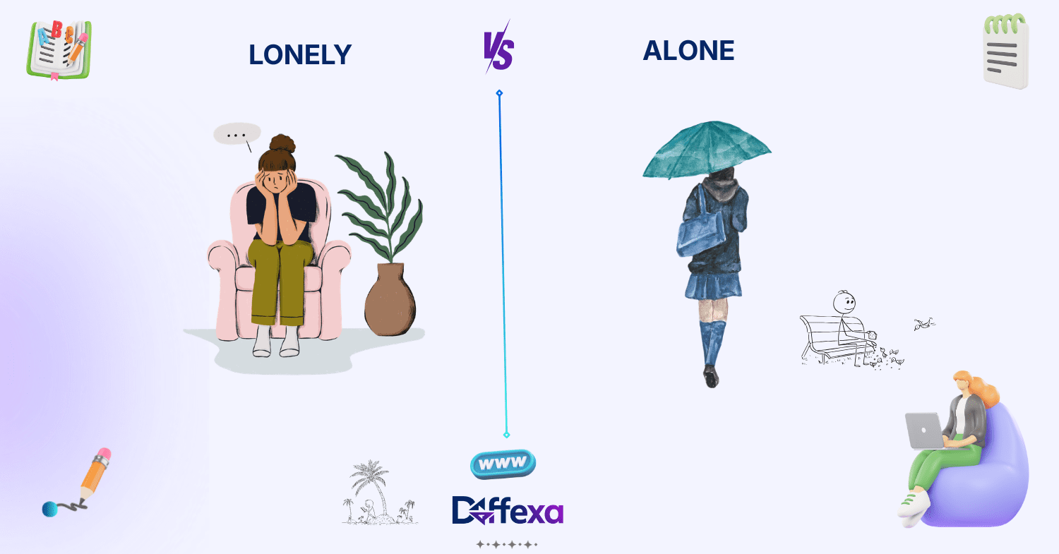 difference between lonely and alone